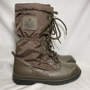 Coach A9177 Sage Leather Nylon Winter Snow Boots Women’s 6B